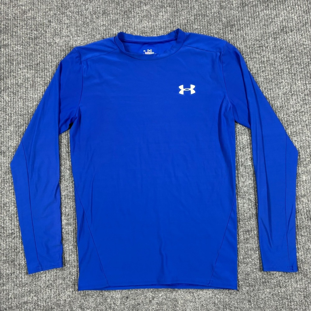 Under Armour HeatGear Compression Shirt Mens XL Blue Long Sleeve Athletic